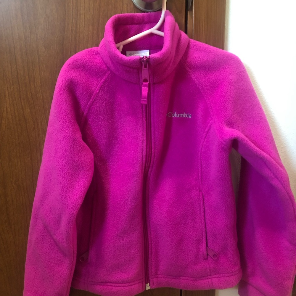 Girls sz XS Pink & Purple COLUMBIA fleece zip-up